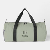 Elegant Monogram Sage Green Duffle Bag (Rückseite)