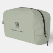 Elegant Monogram Sage Green Waschbeutel (Rechte Ecke)