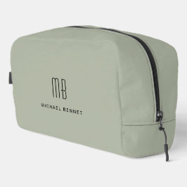Elegant Monogram Sage Green Waschbeutel
