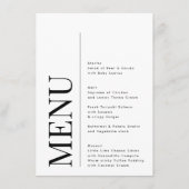 Elegant Monogram Schwarz-weiß Wedding BOLD BIG Menükarte (Vorderseite)