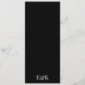 Elegant Monogram Schwarz-weiß Wedding BOLD BIG Menükarte (Rückseite)