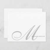 Elegant Monogram Script Initial Simple Personal Mitteilungskarte (Vorne/Hinten)