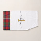 Elegant Monogram Script Kariert Tartan Stewart Handtuch (Handtuch)