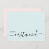 Elegant Monogram Script  Mitteilungskarte (Vorne/Hinten)