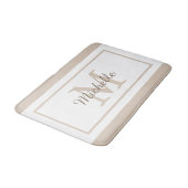 Elegant Monogram Script Name Badematte (Schrägansicht)