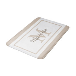 Elegant Monogram Script Name Badematte