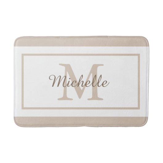 Elegant Monogram Script Name Badematte (Vorderseite)