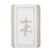 Elegant Monogram Script Name Badematte (Vorderseite Vertikal)