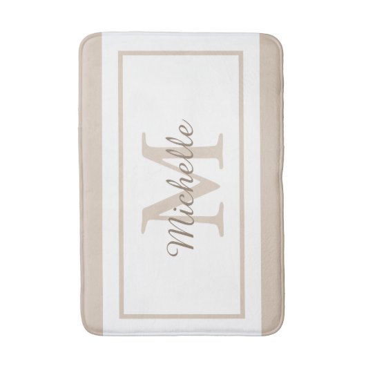 Elegant Monogram Script Name Badematte (Vorderseite Vertikal)