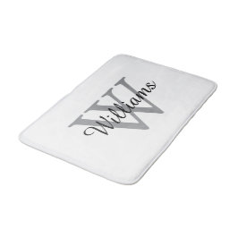 Elegant Monogram Script Name Badematte