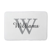 Elegant Monogram Script Name Badematte (Vorderseite)