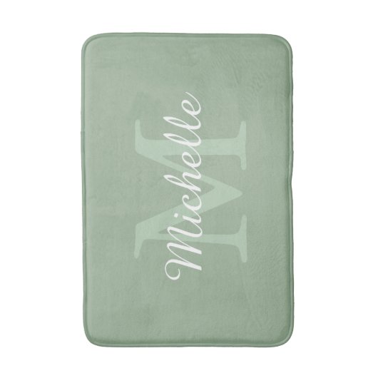 Elegant Monogram Script Name Badematte (Vorderseite Vertikal)