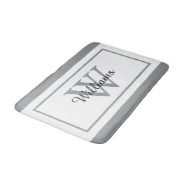 Elegant Monogram Script Name Badematte