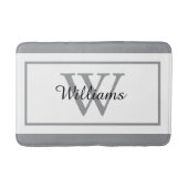 Elegant Monogram Script Name Badematte (Vorderseite)