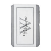 Elegant Monogram Script Name Badematte (Vorderseite Vertikal)