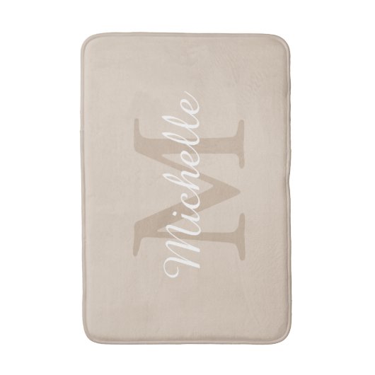 Elegant Monogram Script Name Badematte (Vorderseite Vertikal)
