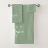 Elegant Monogram Script Name Badhandtuch Set (Insitu)