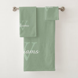 Elegant Monogram Script Name Badhandtuch Set