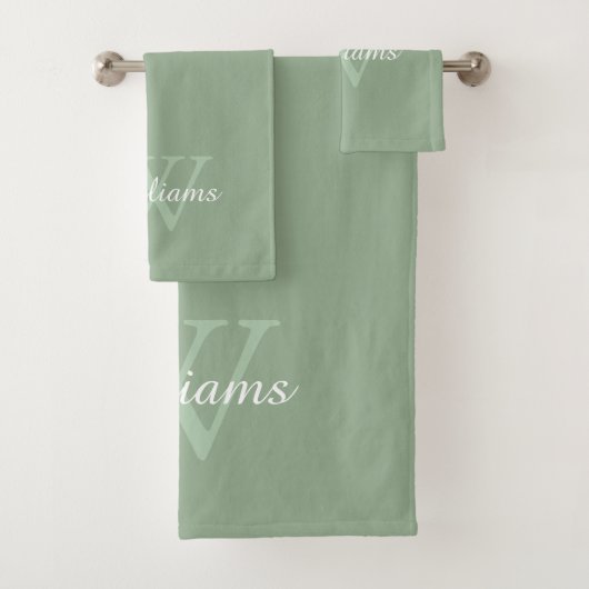 Elegant Monogram Script Name Badhandtuch Set (Insitu)