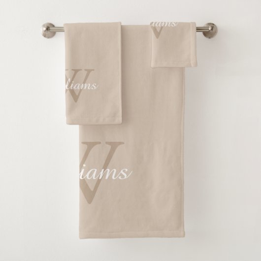 Elegant Monogram Script Name Badhandtuch Set (Insitu)