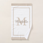 Elegant Monogram Script Name Bordered Badhandtuch Set (Handtuch)
