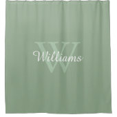 Elegant Monogram Script Name Duschvorhang (Vorderseite)