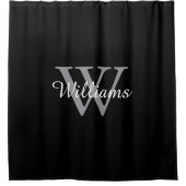 Elegant Monogram Script Name Duschvorhang (Vorderseite)