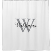 Elegant Monogram Script Name Duschvorhang (Vorderseite)