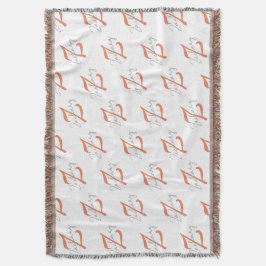 Elegant Monogram Script Name Pattern Throw Blanket Decke