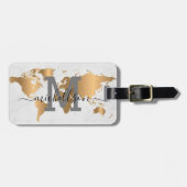 Elegant Monogram Script Name Stilish Lu Gepäckanhänger (Vorderseite horizontal)