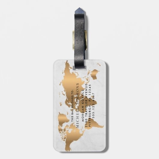 Elegant Monogram Script Name Stilish Lu Gepäckanhänger (Rückseite vertikal)