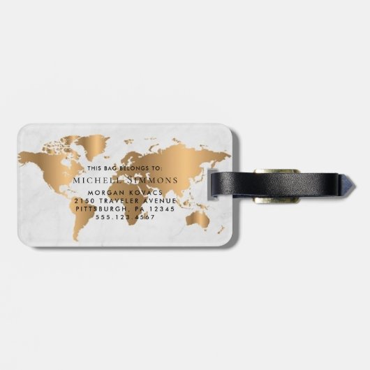 Elegant Monogram Script Name Stilish Lu Gepäckanhänger (Rückseite horizontal)