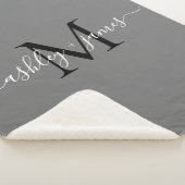 Elegant Monogram Script Names Black Gray Newlywed Sherpadecke (3/4)