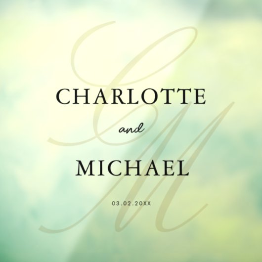 Elegant, Monogram, Script-Schriftart Fensteraufkleber (Blatt 3)