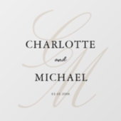 Elegant, Monogram, Script-Schriftart Fensteraufkleber (Blatt)