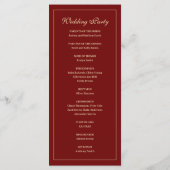 Elegant Monogram Script Wine Red Wedding Ceremony Programm (Rückseite)