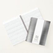 Elegant Monogram Silver Gray Notizblock (Innenseite)