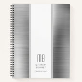 Elegant Monogram Silver Gray Notizblock (Vorderseite)