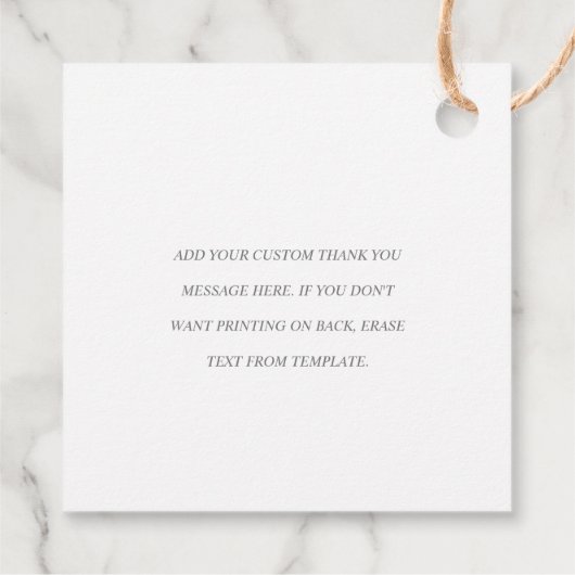 Elegant Monogram Simple Wedding Danke Geschenkanhänger (Rückseite)
