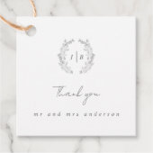 Elegant Monogram Simple Wedding Danke Geschenkanhänger (Vorderseite)