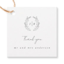 Elegant Monogram Simple Wedding Danke
