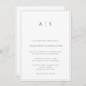 Elegant Monogram Simple Wedding Einladung (Vorne/Hinten)