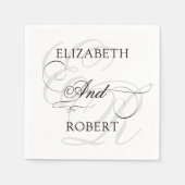 Elegant Monogram SImple White Wedding Serviette (Vorderseite)