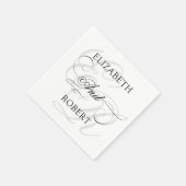 Elegant Monogram SImple White Wedding Serviette (Ecke)