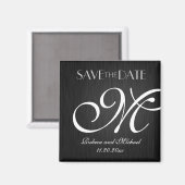 Elegant Monogram speichert die Datumsmagnete Magnet (Vorderseite/Rückseite)