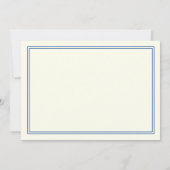 Elegant Monogram Two Border Navy Blue Ivory Mitteilungskarte (Rückseite)