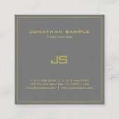 Elegant Monogram Ultra Thick Luxe Beruflich Quadratische Visitenkarte (Rückseite)
