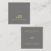 Elegant Monogram Ultra Thick Luxe Beruflich Quadratische Visitenkarte (Vorne/Hinten)