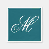 Elegant Monogram Ursprüngliches Weihnachtsfest-Par Serviette (Vorderseite)