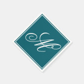 Elegant Monogram Ursprüngliches Weihnachtsfest-Par Serviette (Ecke)